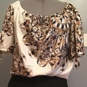TORY BURCH Blouse Size M Printed 100%Silk